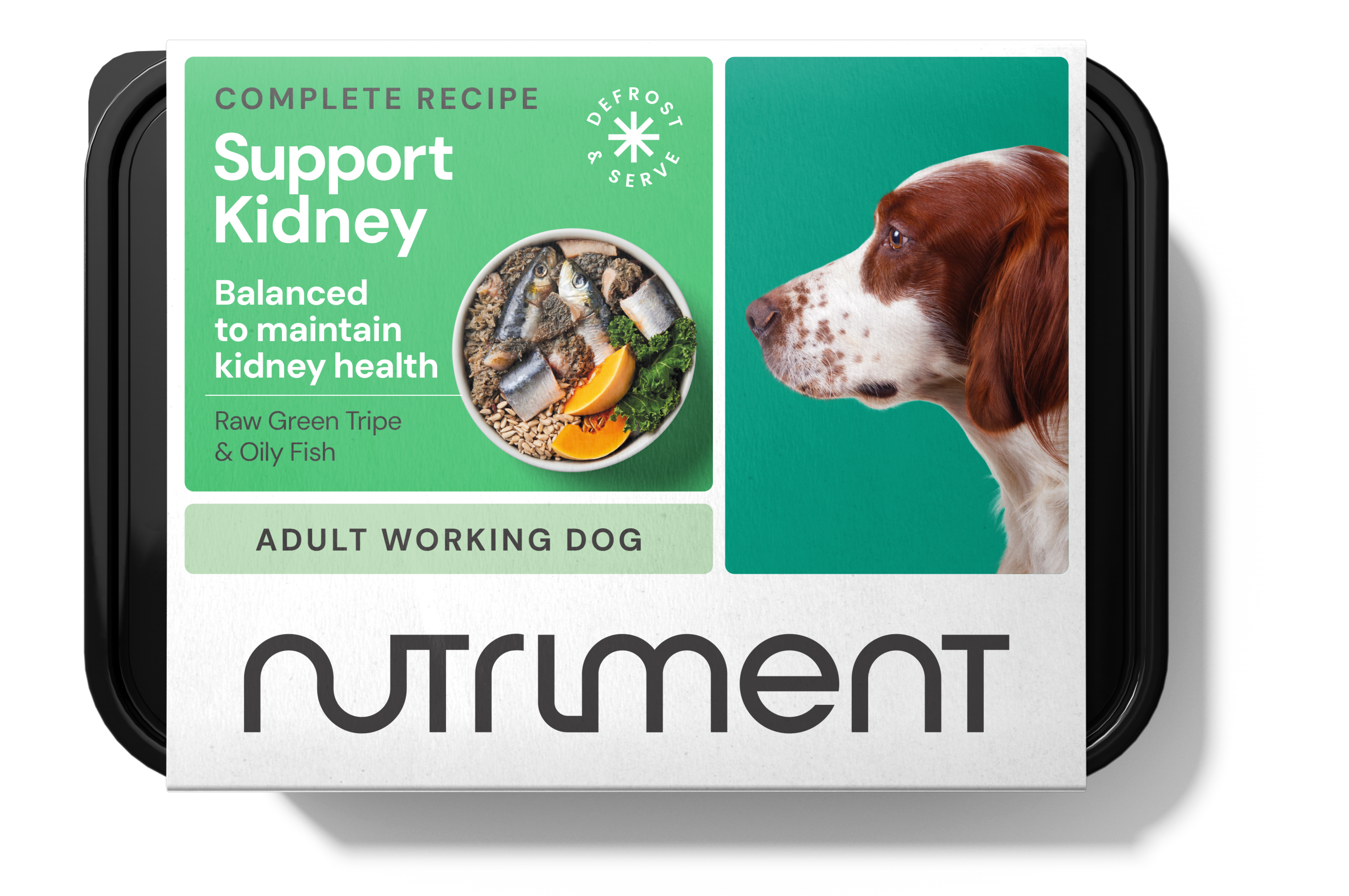 Nutriment "Support Kidney" food for adult working dogs.