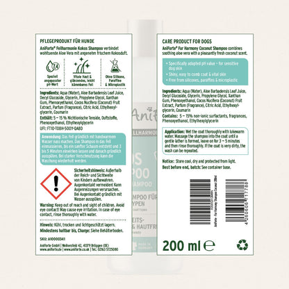 Fur Harmony Coconut Shampoo for Dogs - 200ml - AniForte UK