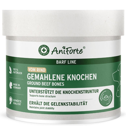 Ground Beef Bones - Natural Calcium Supplement for Dogs & Cats - AniForte UK