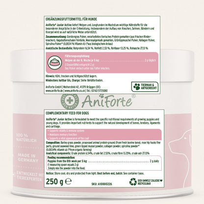Junior Active Supplement 250g - Supports Healthy Development - AniForte UK