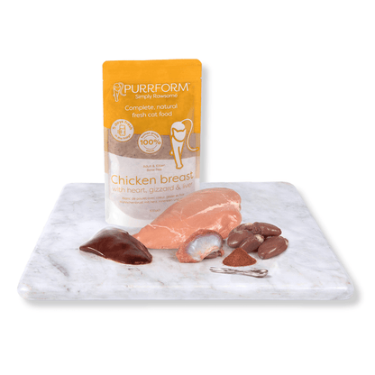 Purrform Chicken Breast with Heart, Gizzard and Liver 300g