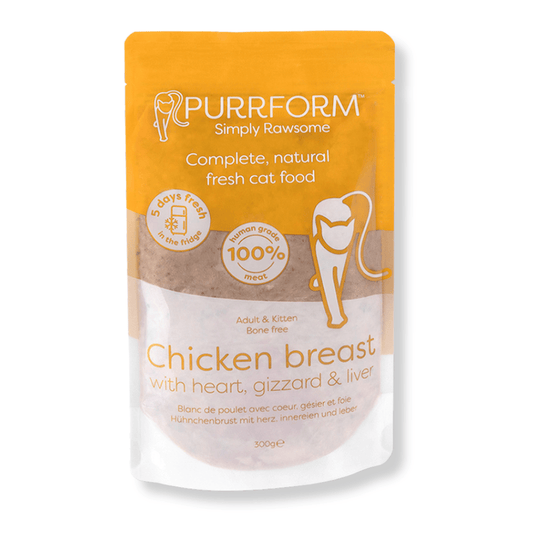 Purrform Chicken Breast with Heart, Gizzard and Liver 300g