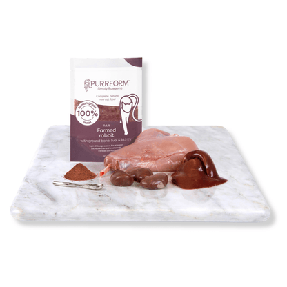 Purrform Farmed Rabbit with Ground Bone Liver & Kidney 6x70g
