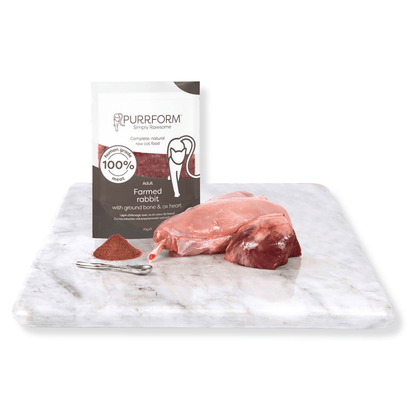 Purrform Farmed Rabbit With Ground Bone & Ox Heart 6 x 70g