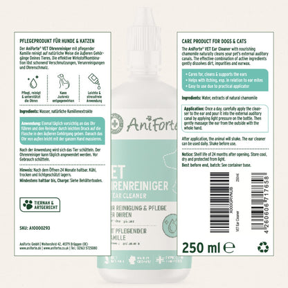 Natural Vet Ear Cleaner - Soothing Camomile - 250ml - AniForte UK