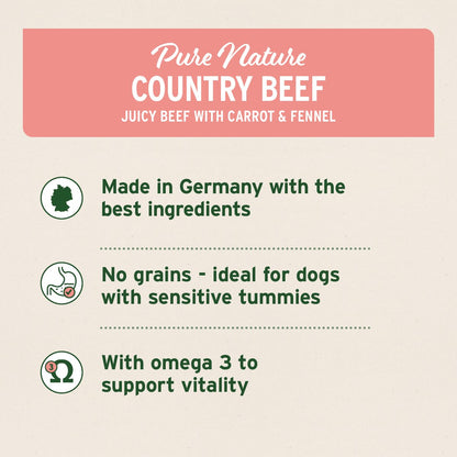 PureNature Country Beef - Wet Food for Dogs - AniForte UK
