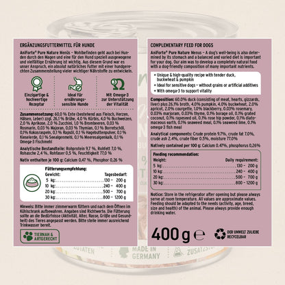 PureNature Freeland Duck - Wet food for Dogs - AniForte UK
