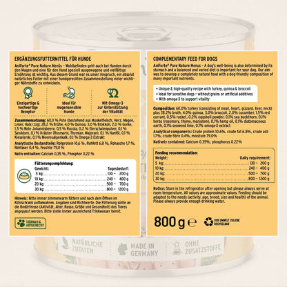 PureNature GreenField Turkey - Wet Food for Dogs - AniForte UK