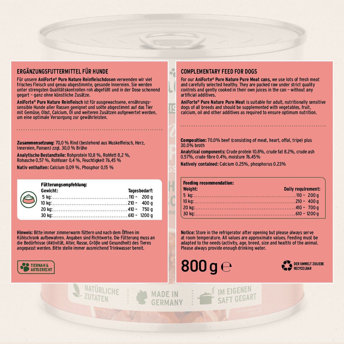 PureNature Pure Beef - Wet food for Dogs - AniForte UK