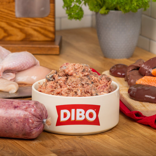 DIBO 80/10/10 Chicken & Salmon Mix Chubb 454g